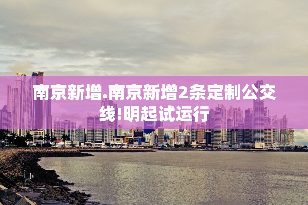 南京新增.南京新增2条定制公交线!明起试运行