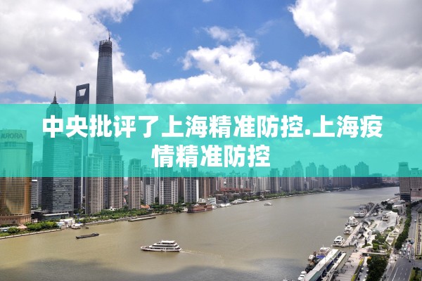 中央批评了上海精准防控.上海疫情精准防控