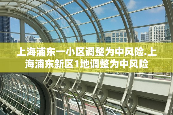 上海浦东一小区调整为中风险.上海浦东新区1地调整为中风险