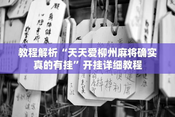 教程解析“天天爱柳州麻将确实真的有挂”开挂详细教程