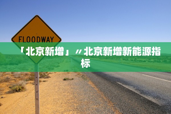 「北京新增」〃北京新增新能源指标 「北京新增」〃北京新增新能源指标