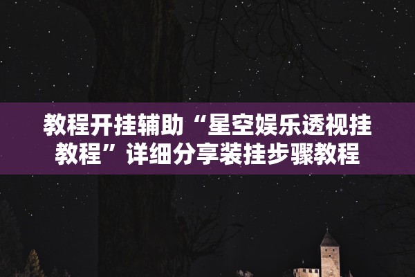 教程开挂辅助“星空娱乐透视挂教程”详细分享装挂步骤教程