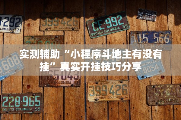 实测辅助“小程序斗地主有没有挂”真实开挂技巧分享