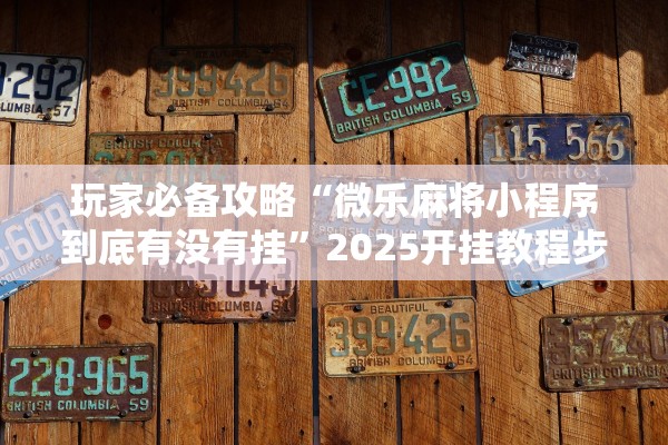 玩家必备攻略“微乐麻将小程序到底有没有挂	”2025开挂教程步骤