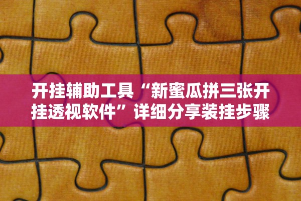 开挂辅助工具“新蜜瓜拼三张开挂透视软件”详细分享装挂步骤教程