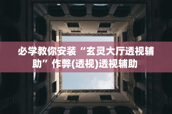 必学教你安装“玄灵大厅透视辅助”作弊(透视)透视辅助 