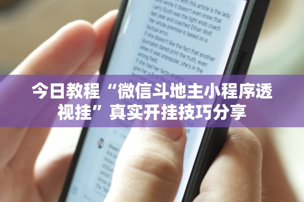 今日教程“微信斗地主小程序透视挂”真实开挂技巧分享