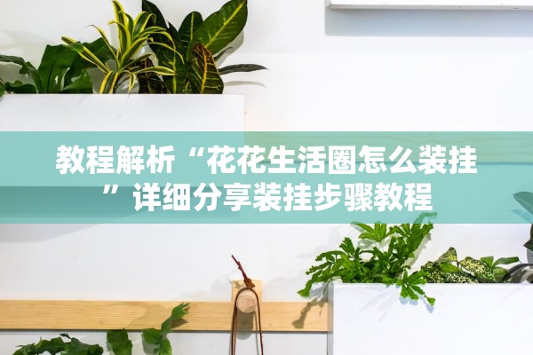 教程解析“花花生活圈怎么装挂”详细分享装挂步骤教程