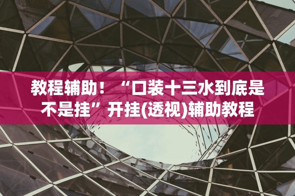 教程辅助！“口装十三水到底是不是挂	”开挂(透视)辅助教程