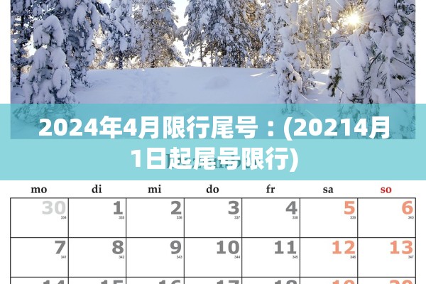 2024年4月限行尾号︰(20214月1日起尾号限行)