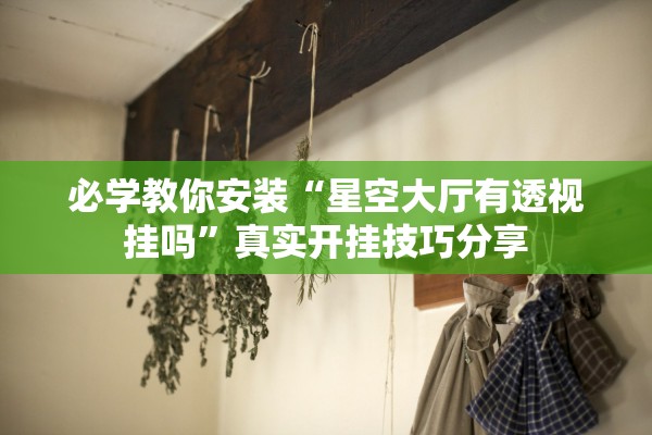 必学教你安装“星空大厅有透视挂吗”真实开挂技巧分享