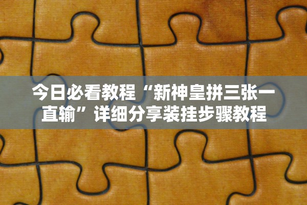 今日必看教程“新神皇拼三张一直输	”详细分享装挂步骤教程