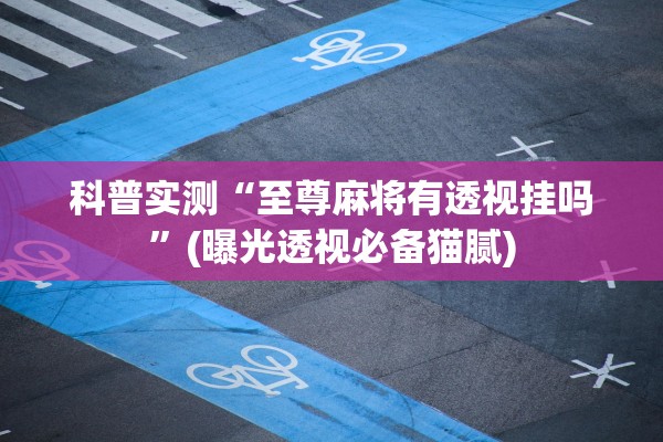 科普实测“至尊麻将有透视挂吗	”(曝光透视必备猫腻)