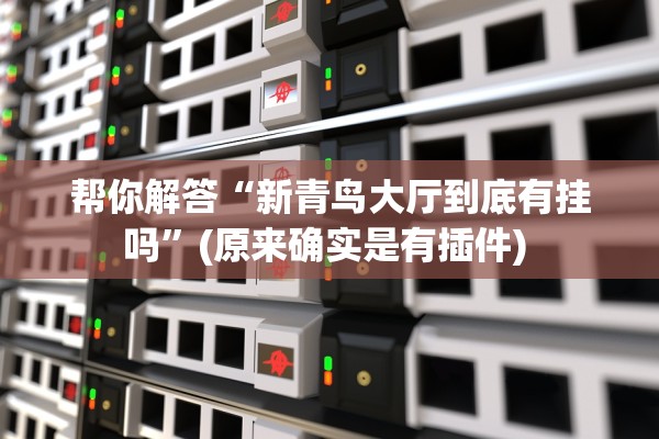 帮你解答“新青鸟大厅到底有挂吗”(原来确实是有插件) 